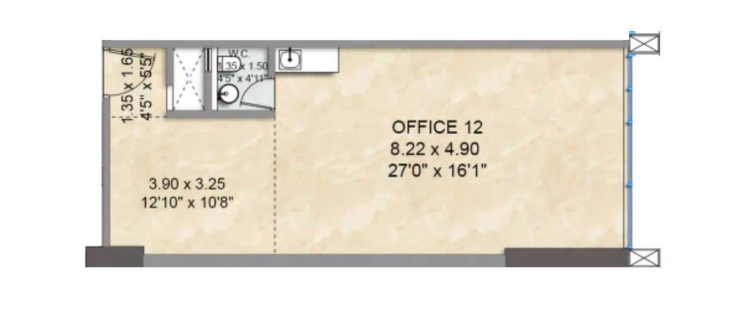 Floor plan for Commercial Office
