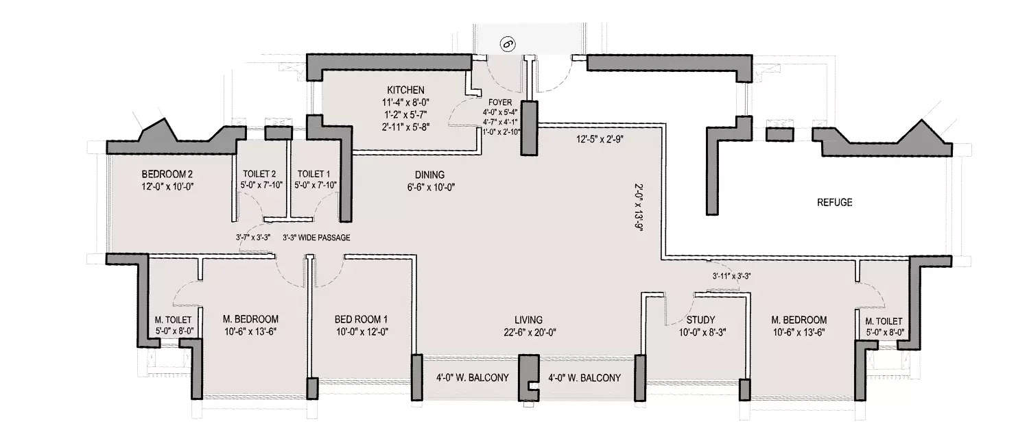 Floor plan for 4.5 BHK