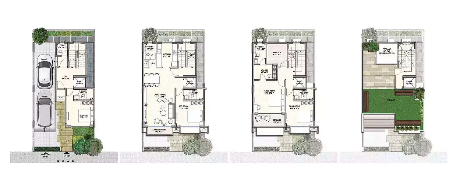 Floor plan for 4 BHK