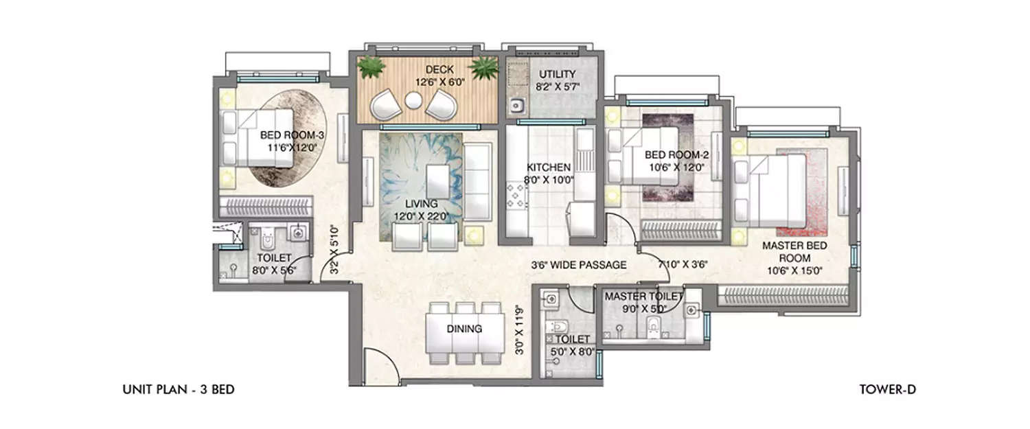 Floor plan for 3.5 BHK