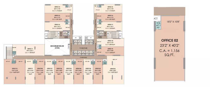 Greenscape Cyber Square Nerul - Floor plan Commercial Office 1156 Sq.ft