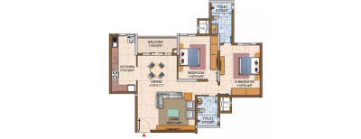 Prestige Royale Gardens, 2 BHK-1304 Sq.ft