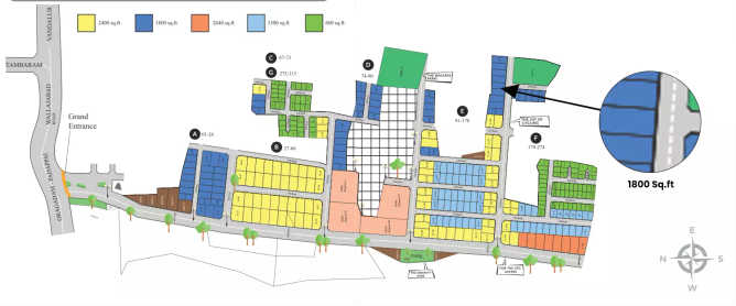 TVH Titanium City Vandalur - Floor plan Plot 1800 Sq.ft