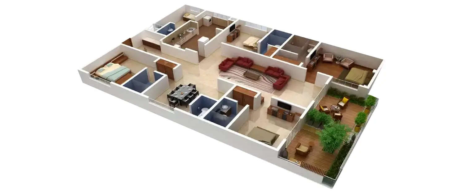 Floor plan for 3.5 BHK
