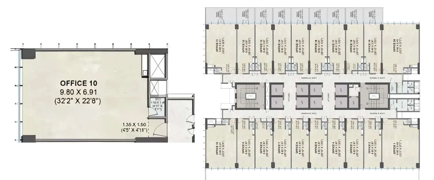 Floor plan for Commercial Office