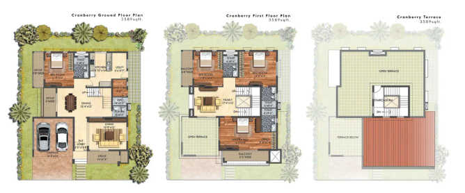 Prestige Mayberry Whitefield - Floor plan 4 BHK 3589 Sq.ft