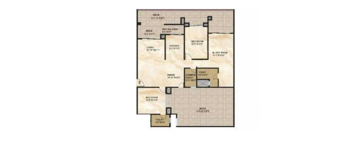 Kolte Patil 24K Glamore Undri - Floor plan 4 BHK 2165 Sq.ft