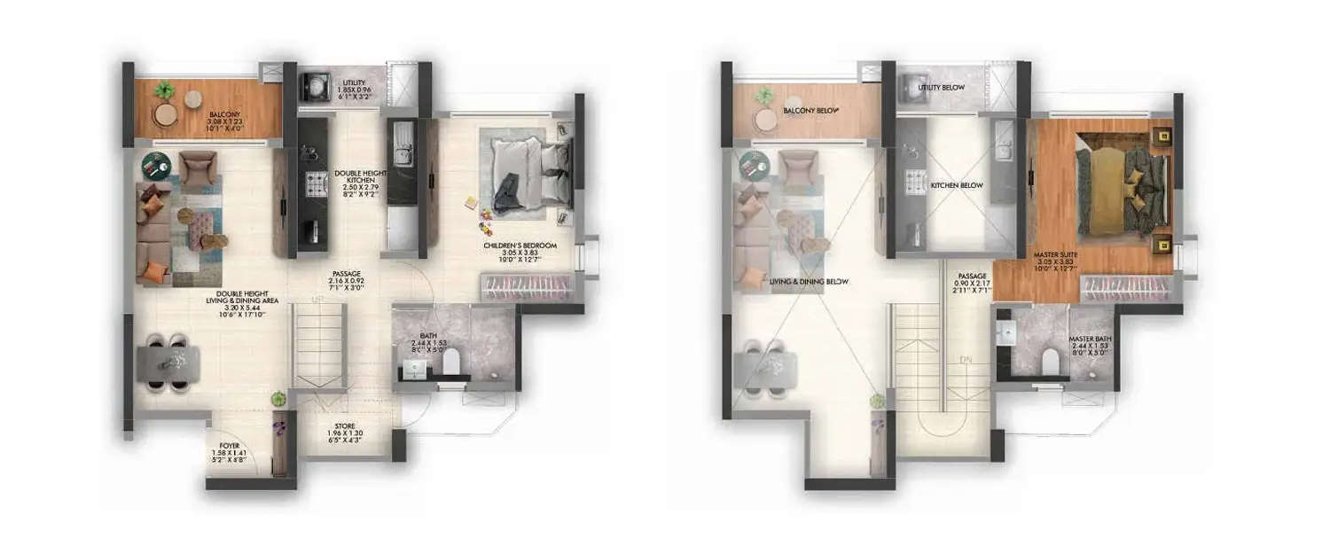 Floor plan for 2 BHK