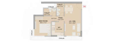 Ruparel Pristine, 1 BHK-438 Sq.ft