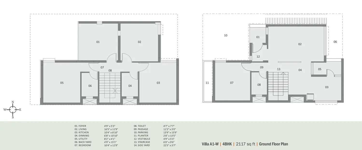 Floor plan for 4 BHK