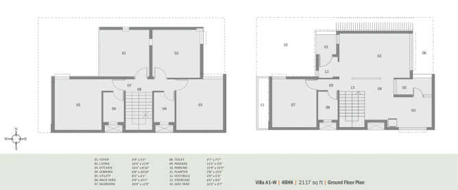 Pacifica Aurum Villas Padur - Floor plan 4 BHK  Sq.ft