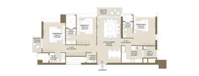 L & T The Gateway, 3 BHK-1258 Sq.ft
