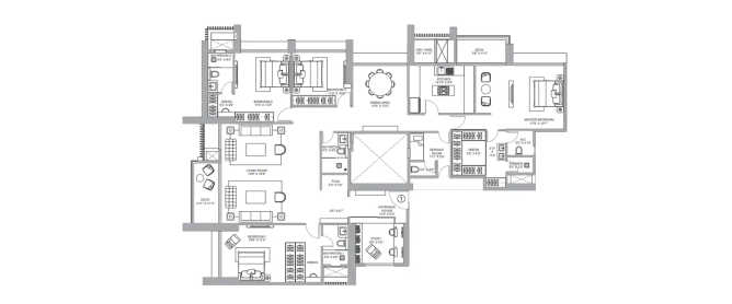 Narang Vivenda Malad - Floor plan 4 BHK 2238 Sq.ft