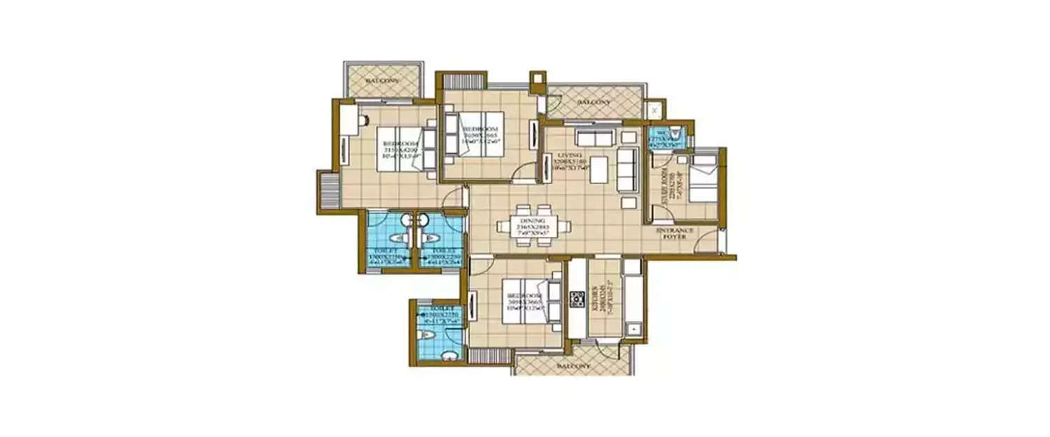 Floor plan for 3.5 BHK
