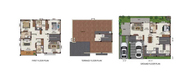 Casagrand Grandio Navalur - Floor plan 4 BHK 2287 Sq.ft