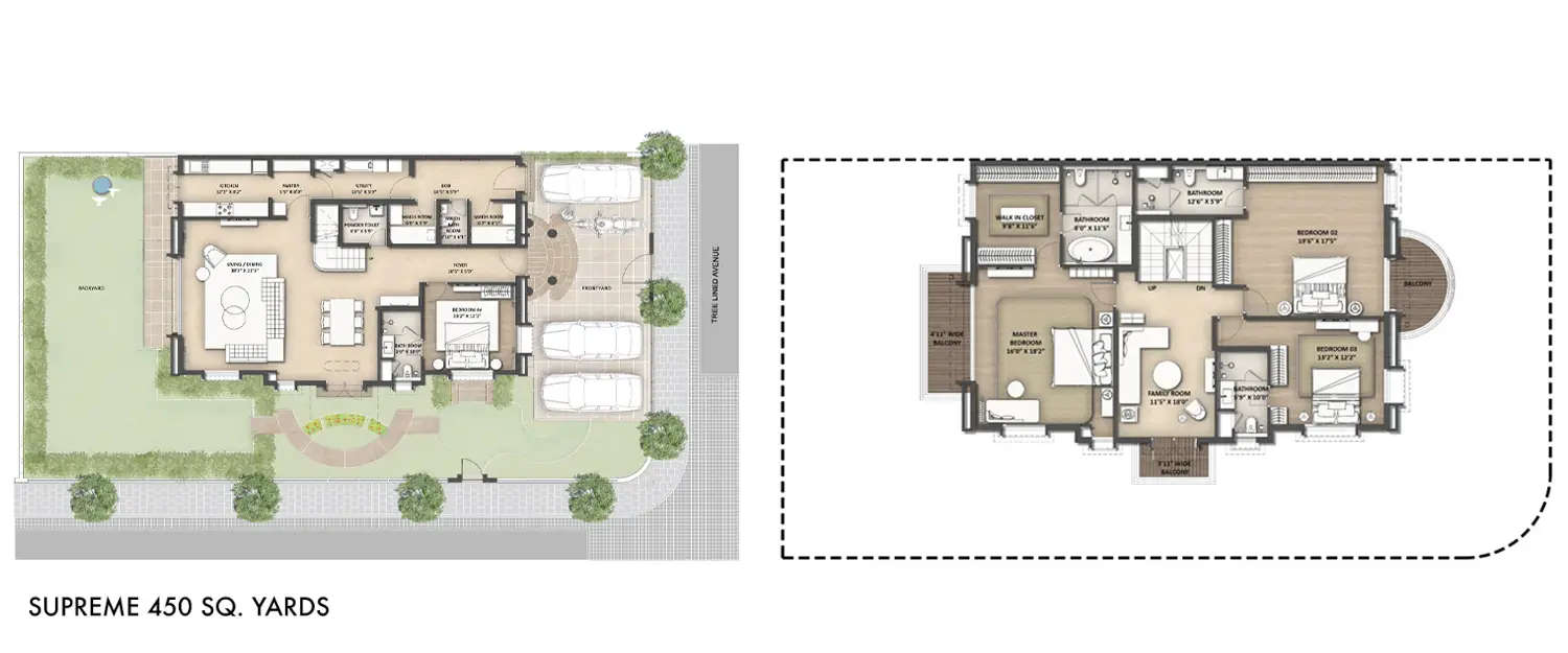 Floor plan for 4 BHK