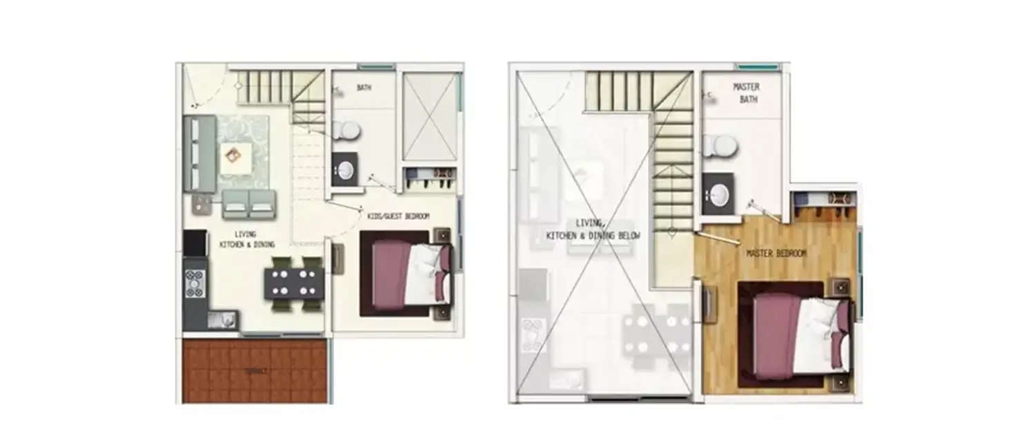 Floor plan for 2 BHK