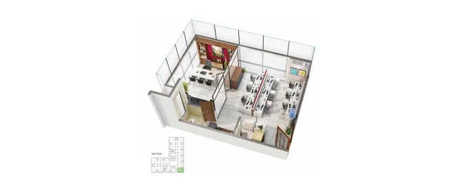 Ajmera Sikova Ghatkopar - Floor plan Commercial Office 518 Sq.ft