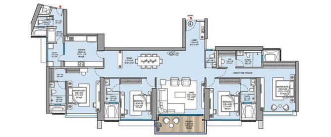 Godrej Avenue 11 Mahalaxmi - Floor plan 4 BHK 2366 Sq.ft