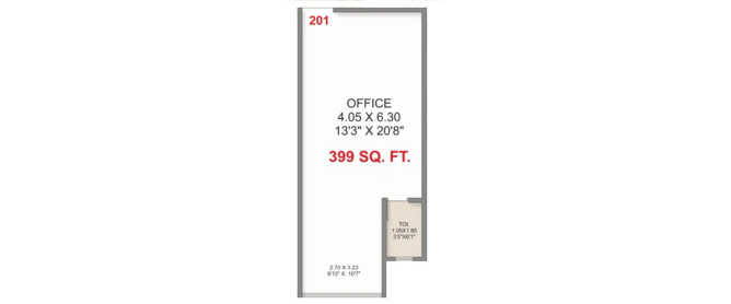 Adityaraj Platinum Chembur - Floor plan Commercial Office 399 Sq.ft