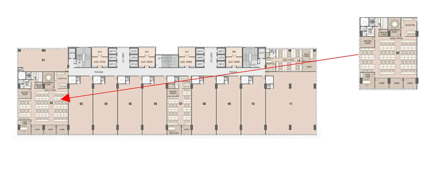 Floor plan for Commercial Office