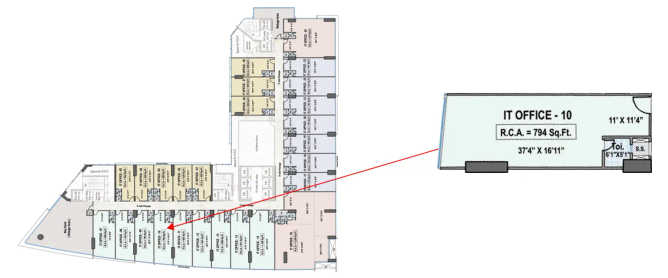 Raheja Prime One Juinagar - Floor plan Commercial Office 794 Sq.ft