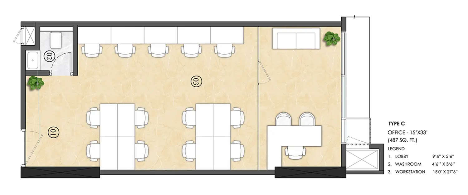 Floor plan for Commercial Office