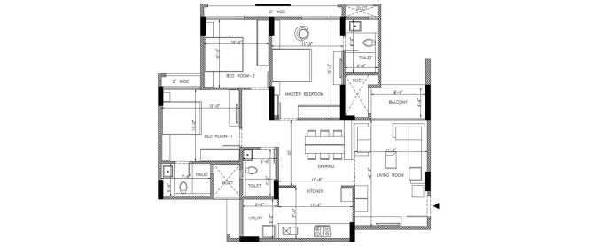 Orchid Greens Narayanapura - Floor plan 3 BHK 1561 Sq.ft