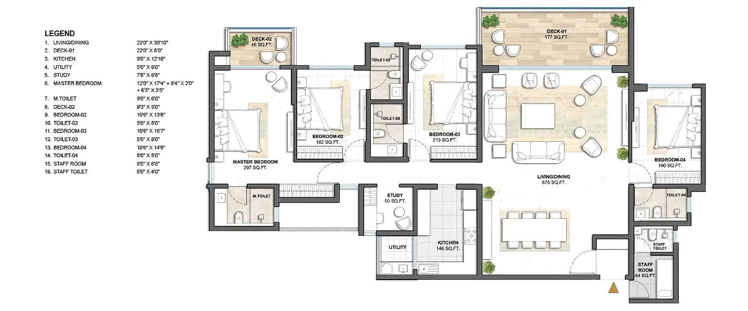 Floor plan for 4.5 BHK