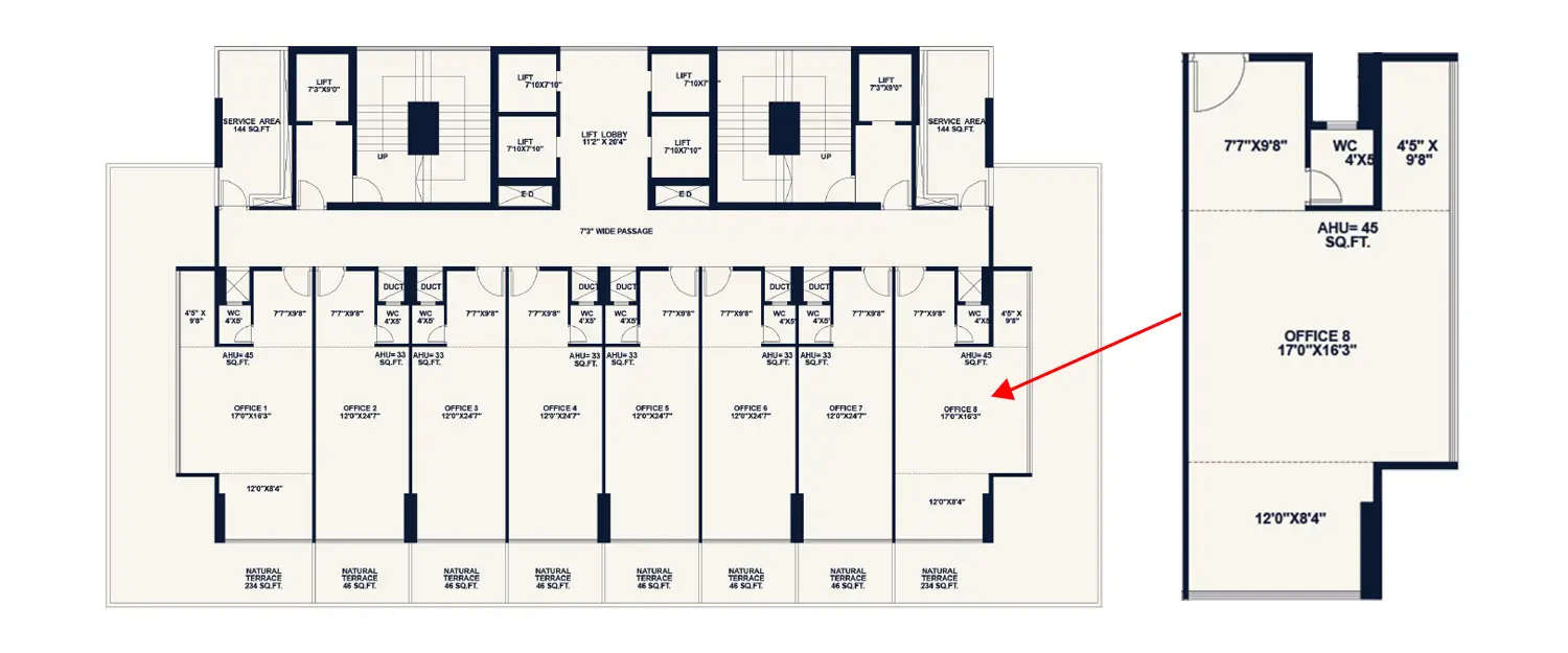 Floor plan for Commercial Office