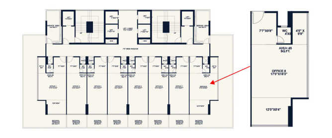 Kamdhenu 23 West Kopar Khairane - Floor plan Commercial Office 762 Sq.ft