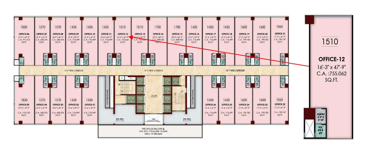 Floor plan for Commercial Office