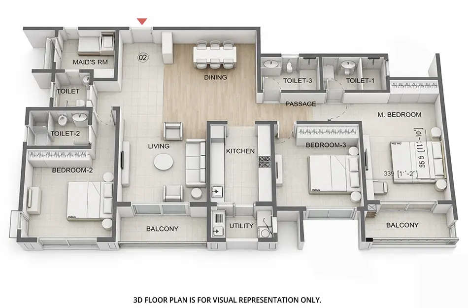 Floor plan for 3.5 BHK