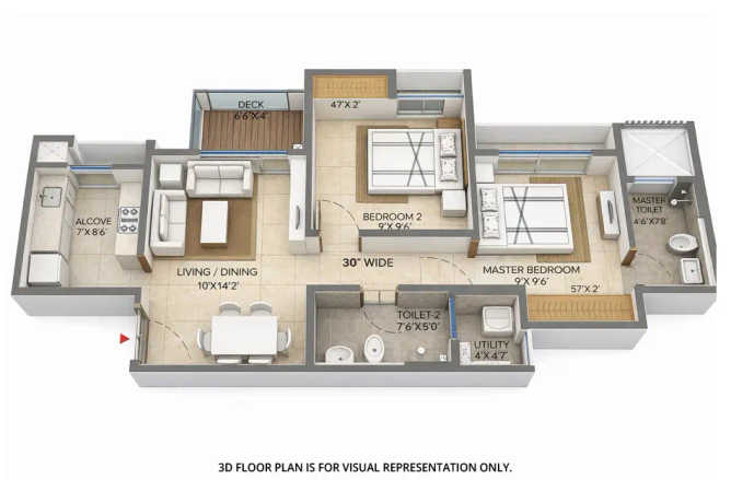 Lodha Casa Premier Dombivali - Floor plan 2 BHK 572 Sq.ft