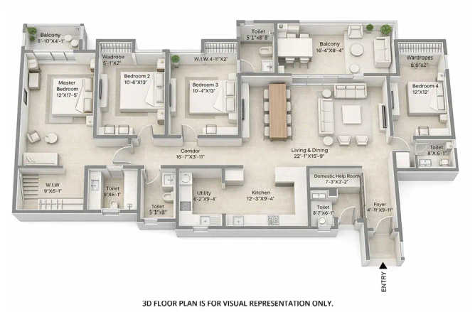 Assetz Mizumi Reserve Kudlu - Floor plan 4 BHK 2476 Sq.ft