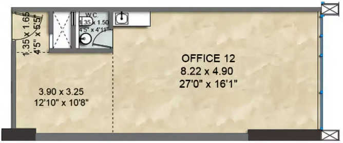 Kalpataru Virtus JVLR Vikhroli - Floor plan Commercial Office 622 Sq.ft