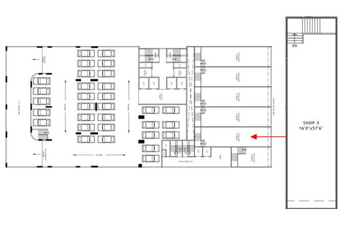 One Platinum Belapur - Floor plan Retail Shop 646 Sq.ft
