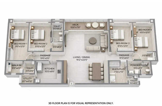 Chandak Sarvam Andheri - Floor plan 4 BHK 1650 Sq.ft
