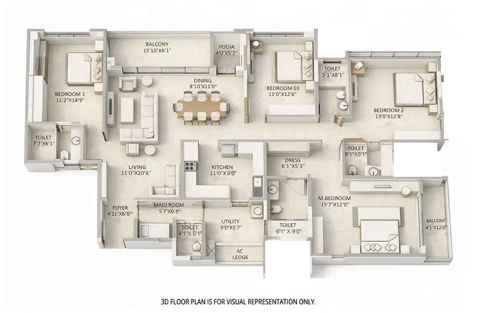 Floor plan for 4.5 BHK