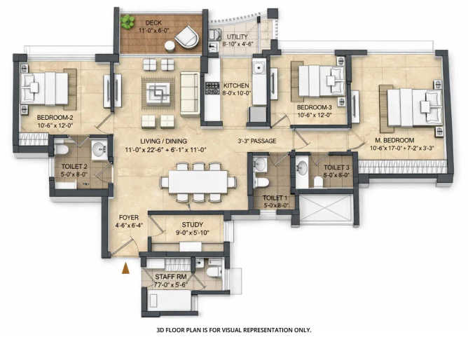 Lodha Divino Matunga - Floor plan 3 BHK 1367 Sq.ft