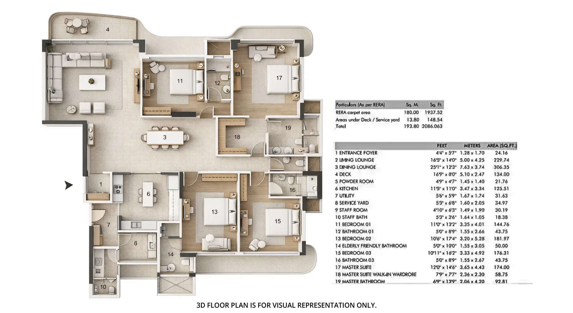 Floor plan for 4 BHK
