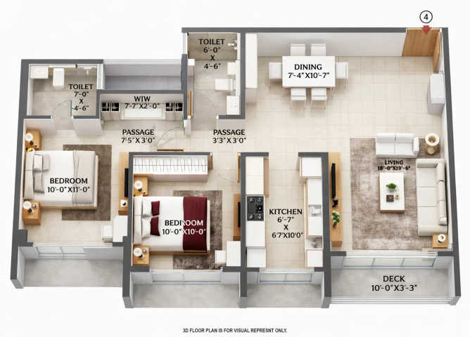 GHP Isle of Calm Powai - Floor plan 2 BHK 700 Sq.ft