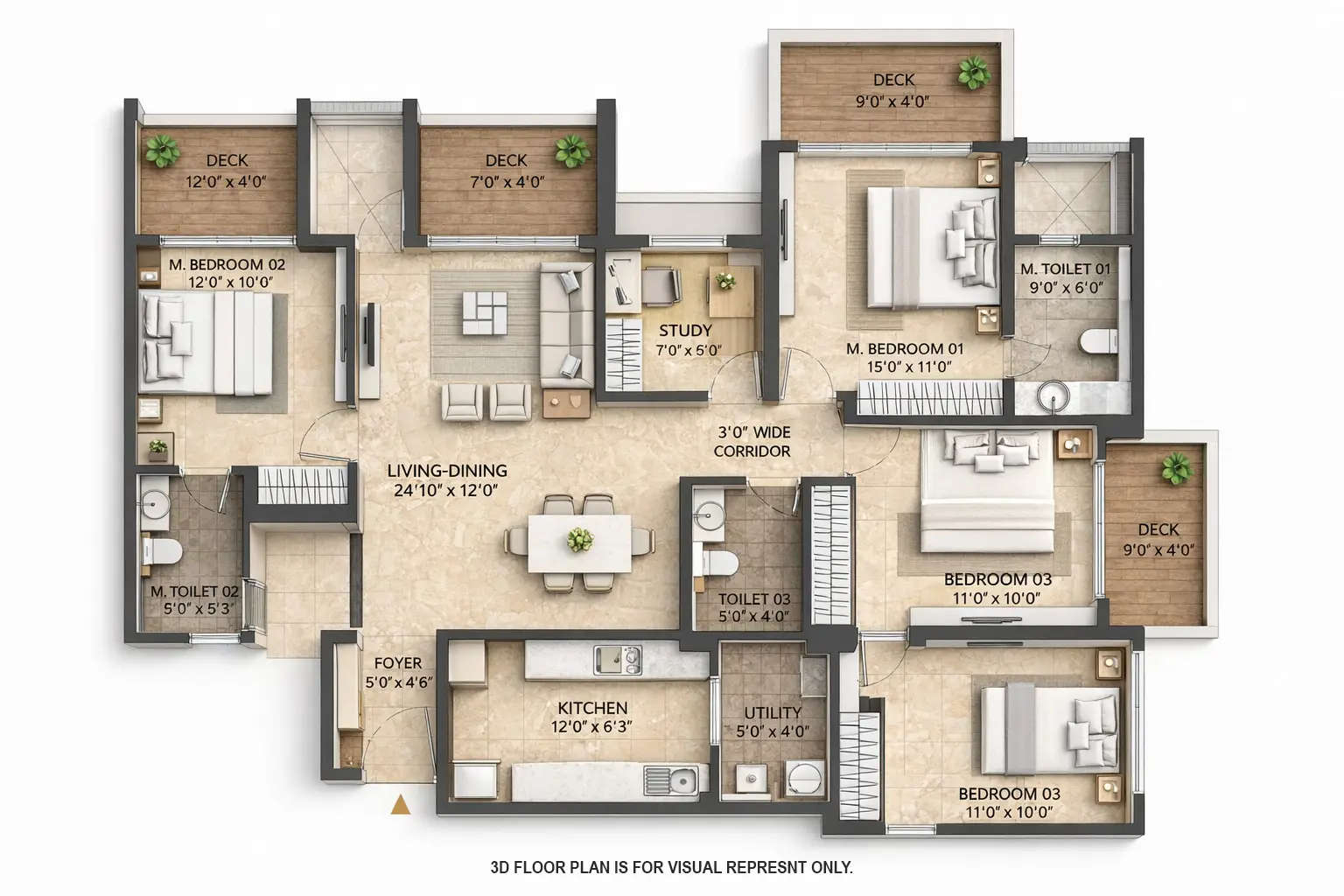 Floor plan for 3.5 BHK