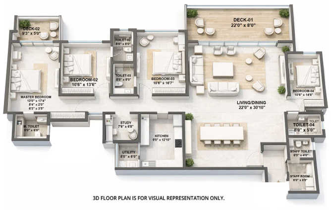 Lodha Camelot Kharadi - Floor plan 4.5 BHK  Sq.ft