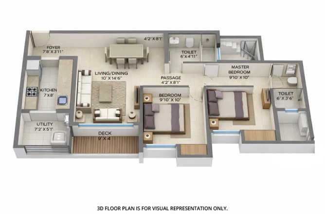 Lodha Upper Thane Bhiwandi - Floor plan 2.5 BHK 758 Sq.ft