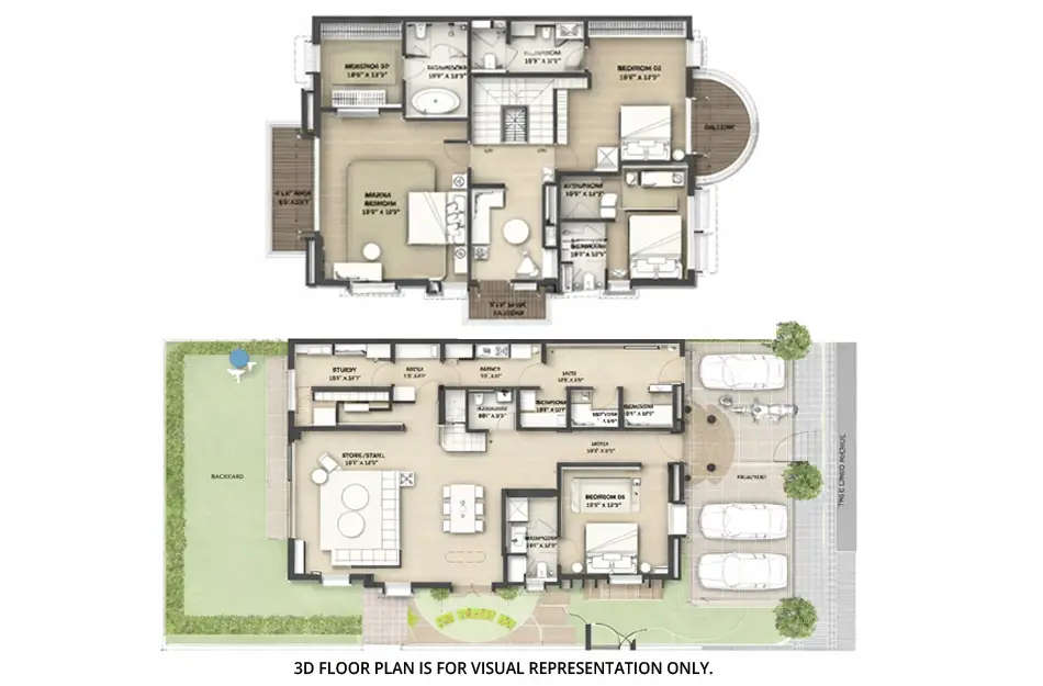 Floor plan for 4 BHK