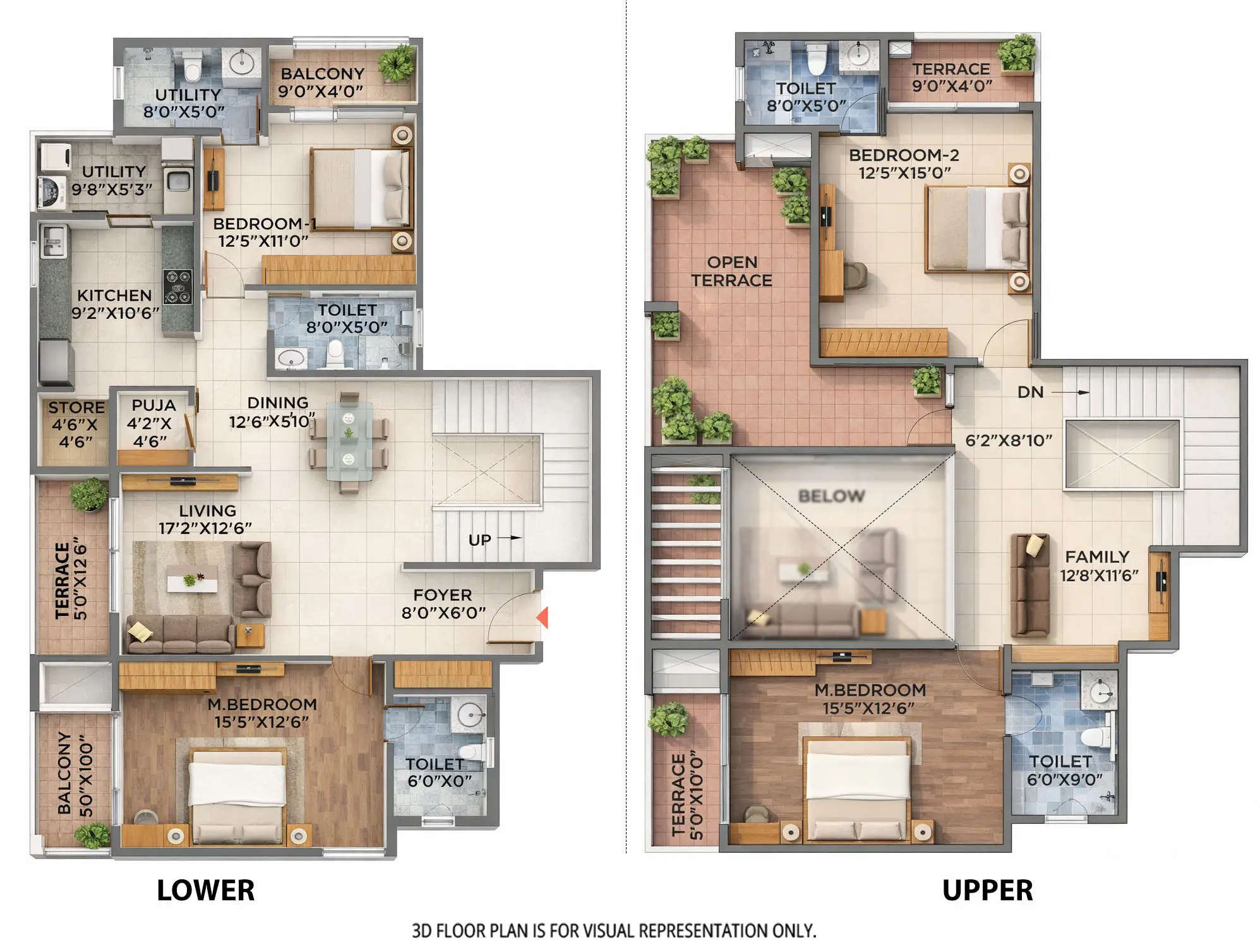 Floor plan for 4 BHK