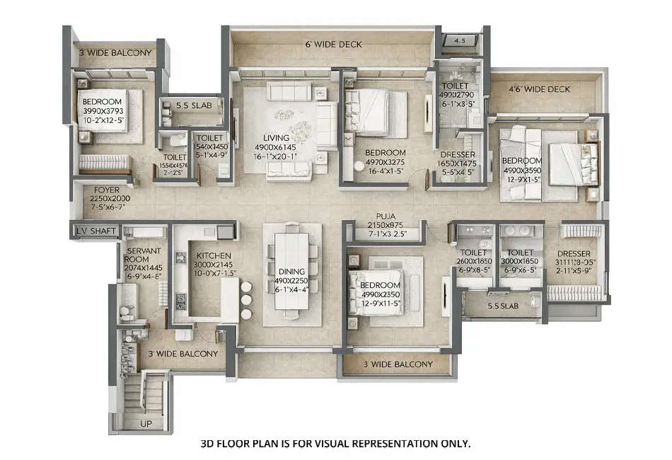 Floor plan for 4.5 BHK