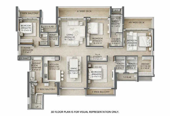 Raymond Invictus by GS Pokhran Road 1 - Floor plan 4.5 BHK 2725 Sq.ft