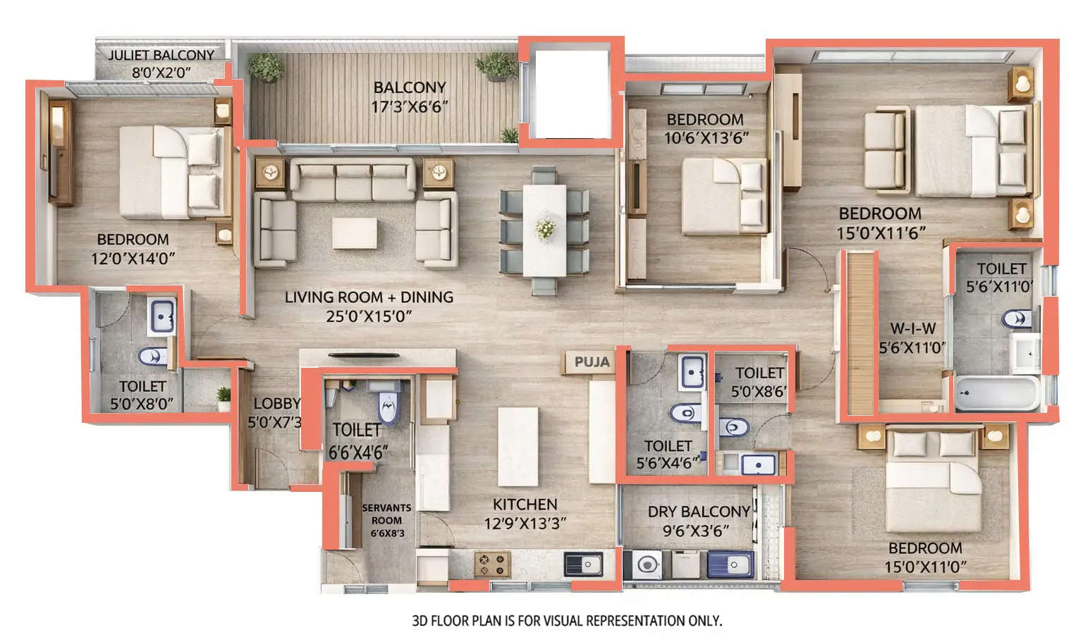 Floor plan for 4.5 BHK